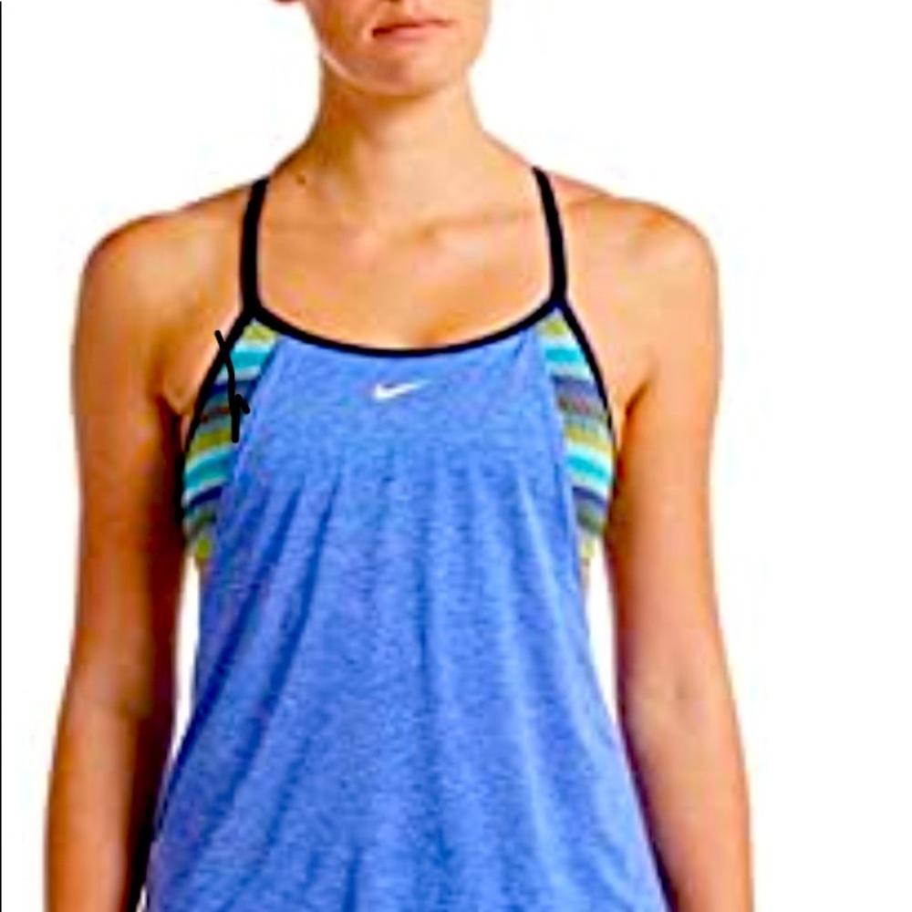 NWT Nike Textured Stripe Layered Tankini -Size XL